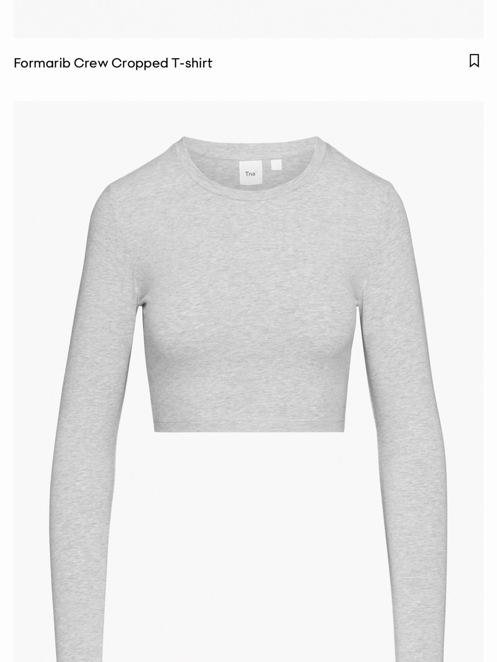 TNA Gray Long-Sleeve Cropped Crewneck